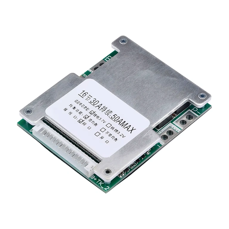 BMS deska 16S 60V 40A fotografována z boku