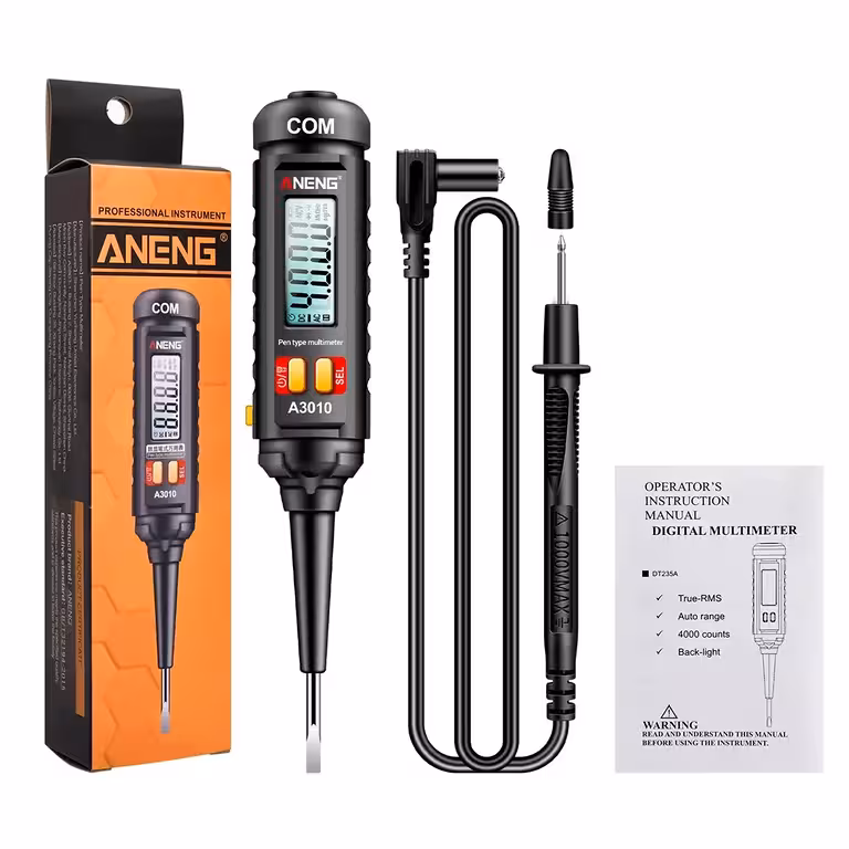 Digitální tester napětí 12V 24V 220V – automatický multimetr tužkový s profesionálním displejem a NCV