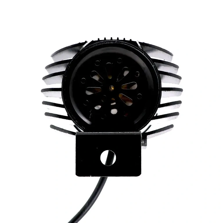 Zadní část světlometu s integrovaným klaksonem Zadní pohled světla s integrovaným elektronickým klaksonem