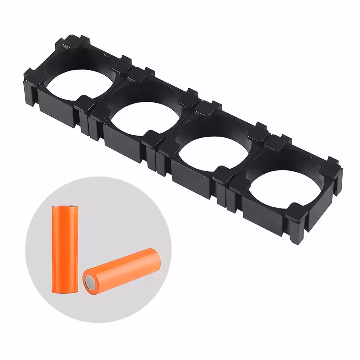 Čtyři modulární držáky pro Li-ion 18650 články, připravené k použití