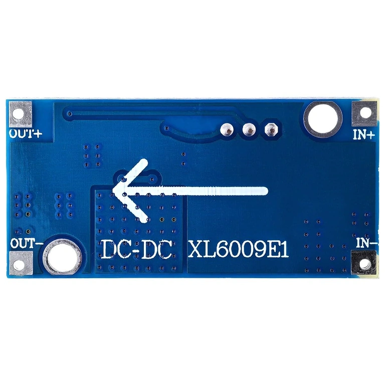 Jasný obrázek zadní části XL6009 napájecího modulu