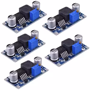 Sada 5 kusů – modul XL6009 DC-DC Boost Converter 4A Step-Up s nastavitelným napětím 3V–32V na 5V–35V
