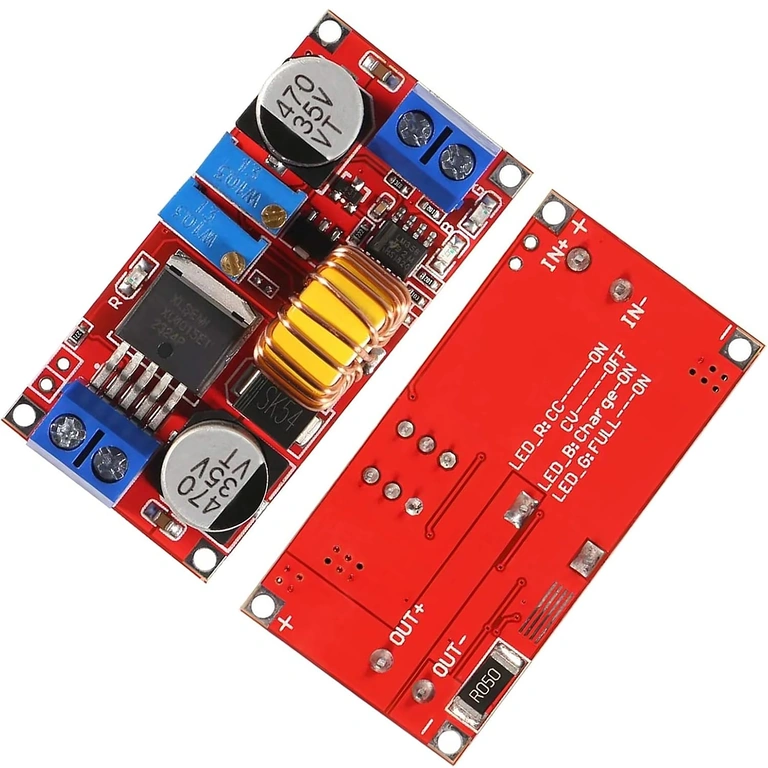 XL4015 nastavitelné DC-DC konvertor – pohled shora