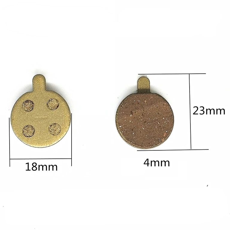 Přesná měření brzdových destiček (18 x 23 x 4 mm)