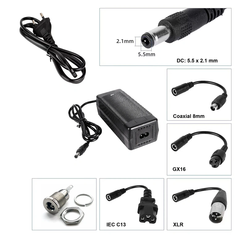 Nabíječka s IEC C13 konektorem Nabíječka 60V–67,2V 2A s IEC C13 konektorem pro skútry CityCoco, Harley a tříkolky