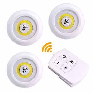 Sada 3 LED reflektorů s dálkovým ovládáním – lampy na baterie pro vnitřní osvětlení