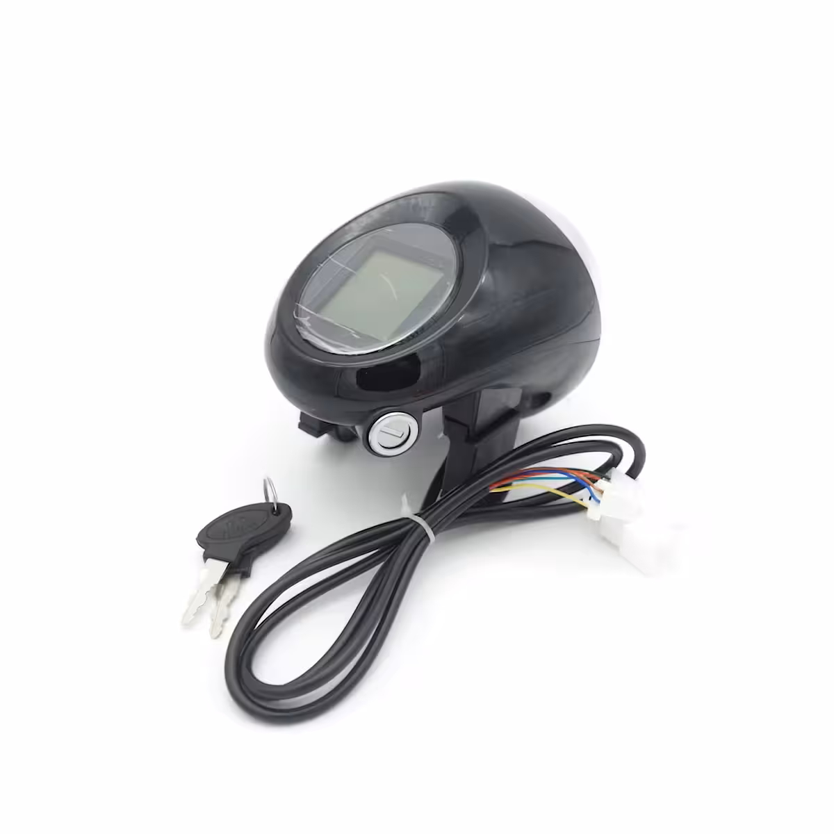 Detail LED světlometu s podsvíceným LCD displejem pro skútry Citycoco a Harley