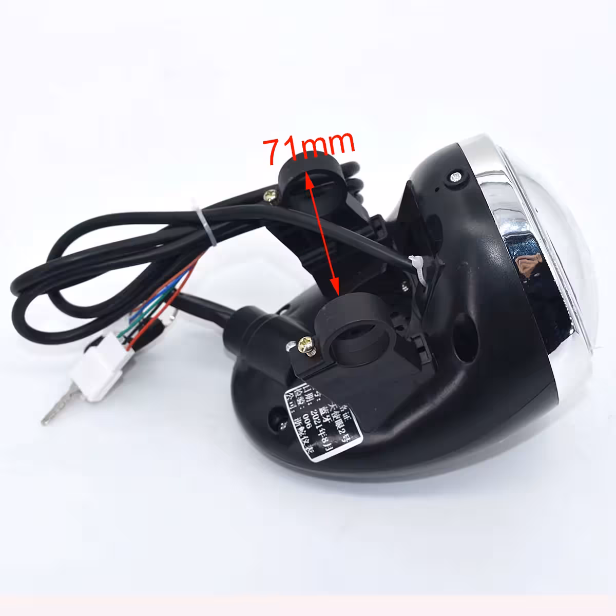 Detail LED světlometu pro elektrické skútry Citycoco a Harley 60V