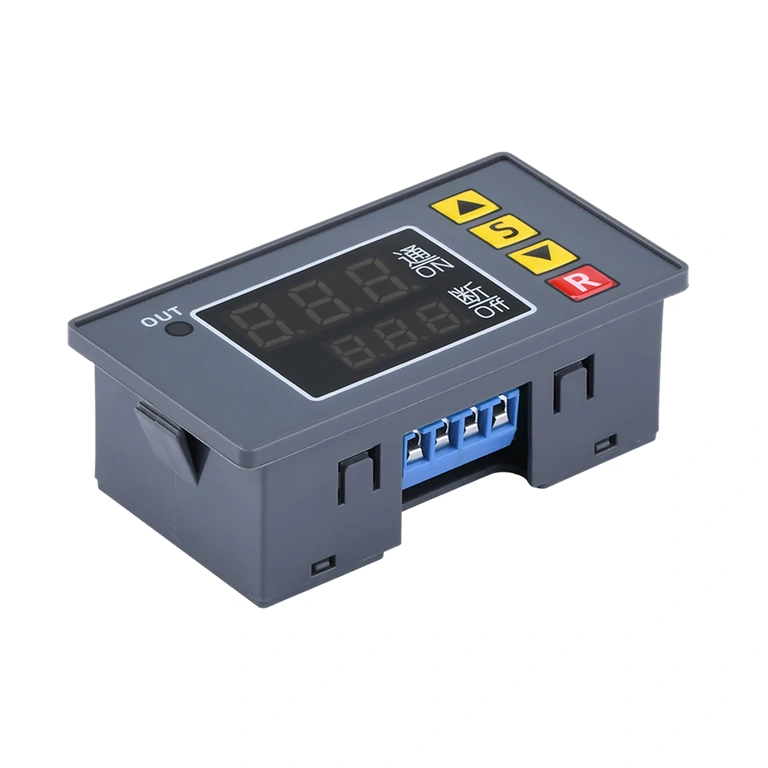 Tlačítka „S“, „▲“, „▼“ a „R“ pro nastavení parametrů časovače