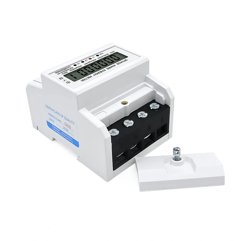 Montáž třífázového digitálního elektroměru na DIN lištu v elektrickém panelu