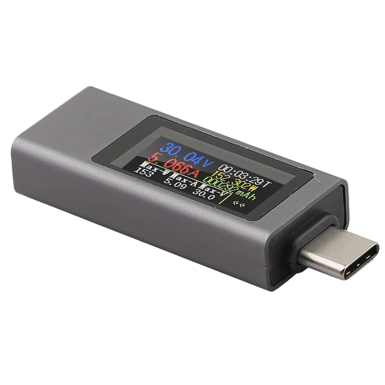 Multimetr USB C Tester KWS-2302C v akci