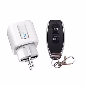 Přední pohled na zásuvku ovládanou rádiovým dálkovým ovladačem