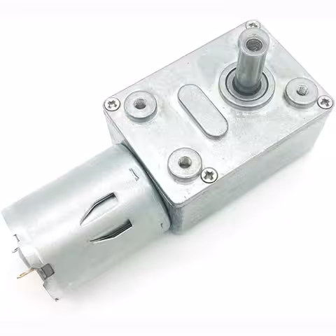 Motor s Převodovkou 12V GY-370 – Šnekový Motor, Nízké Otáčky, Vysoký Točivý Moment a Funkce Samozámku