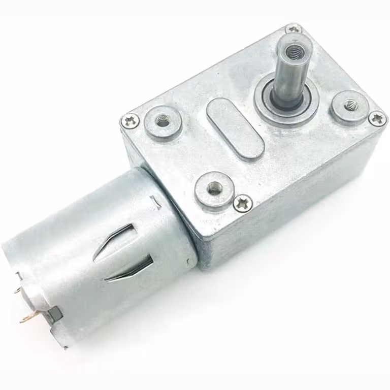 Motor s Převodovkou 12V GY-370 – Šnekový Motor, Nízké Otáčky, Vysoký Točivý Moment a Funkce Samozámku