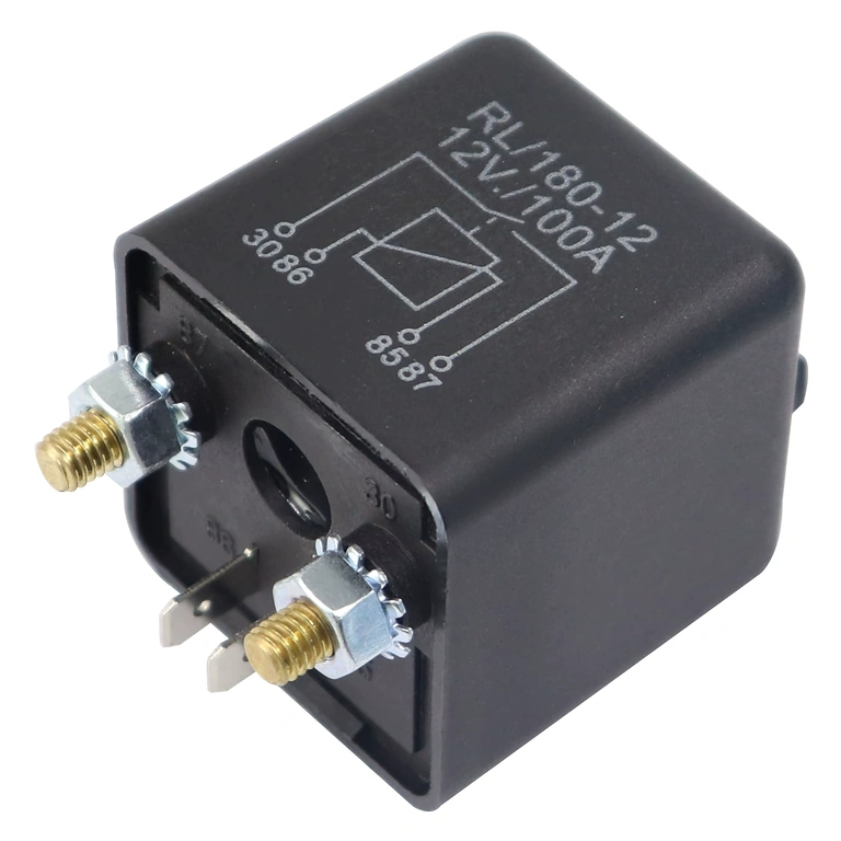 Automobilové relé 12V 100A, boční pohled kompaktního pouzdra