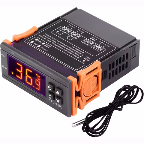 Digitální Teplotní Regulátor 220V/230V – Elektronický Termostat STC1000 s NTC Senzorem a Dvojitým Relé