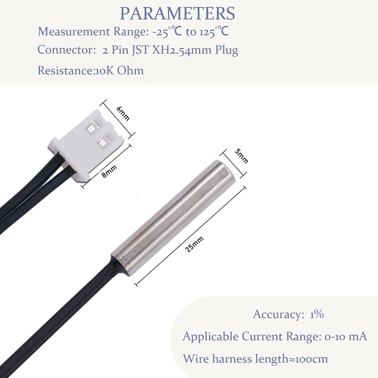 Sada 4 kusy NTC 10K senzoru pro termální automatizace